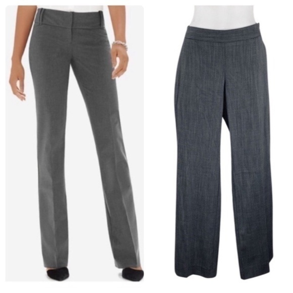 NWT The Limited Cassidy Fit Gray Plaid Flat Front Side Zip Wide Leg Dress Pant 2